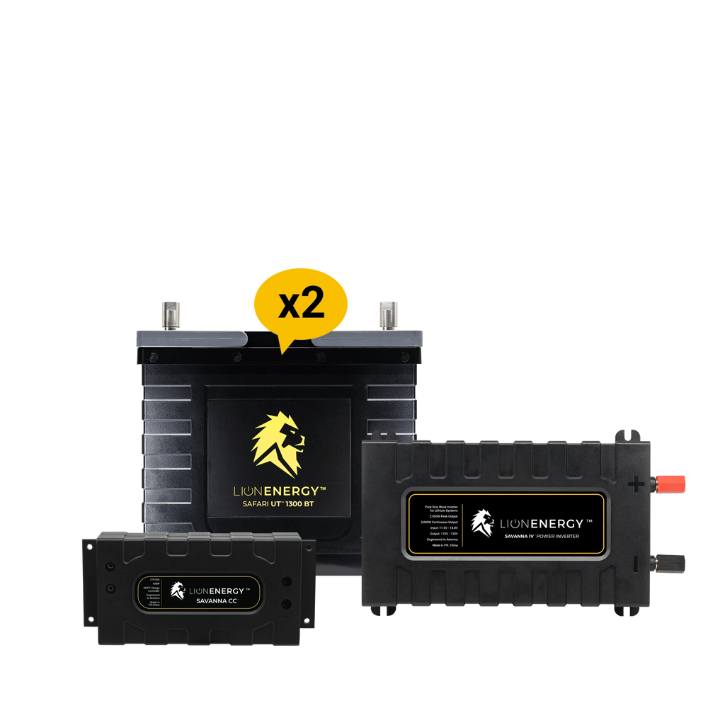 Lion Energy 12V Lithium Battery 210Ah Solar Power System with Inverter (2 - UT 1300s)